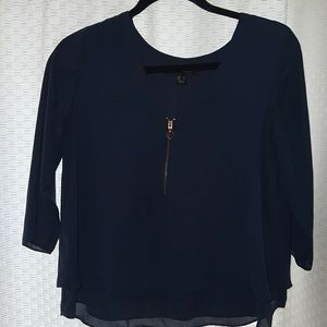 Navy work shirt with zipper